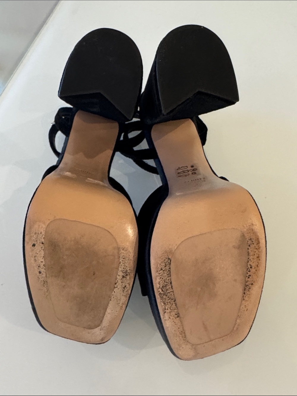 SCHUTZ Ariya Platform Sandal Black Velvet Size 7 - Picture 10 of 13
